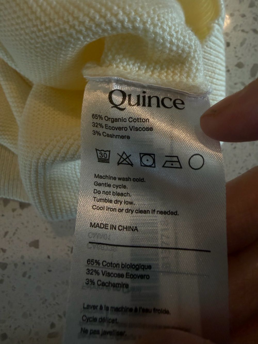 Quince Lightweight Cotton Cashmere Link Stitch Dolman Sweater Custard Yellow L - Picture 6 of 7